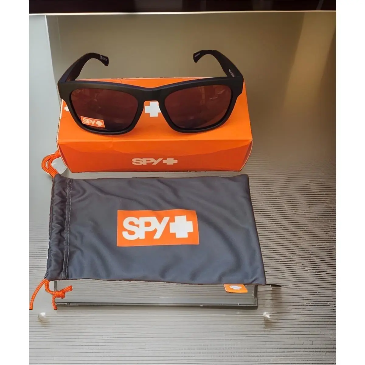 Spy+ Crossway Men`s Square Sunglasses Matte Black Frame Gray Tinted Lenses