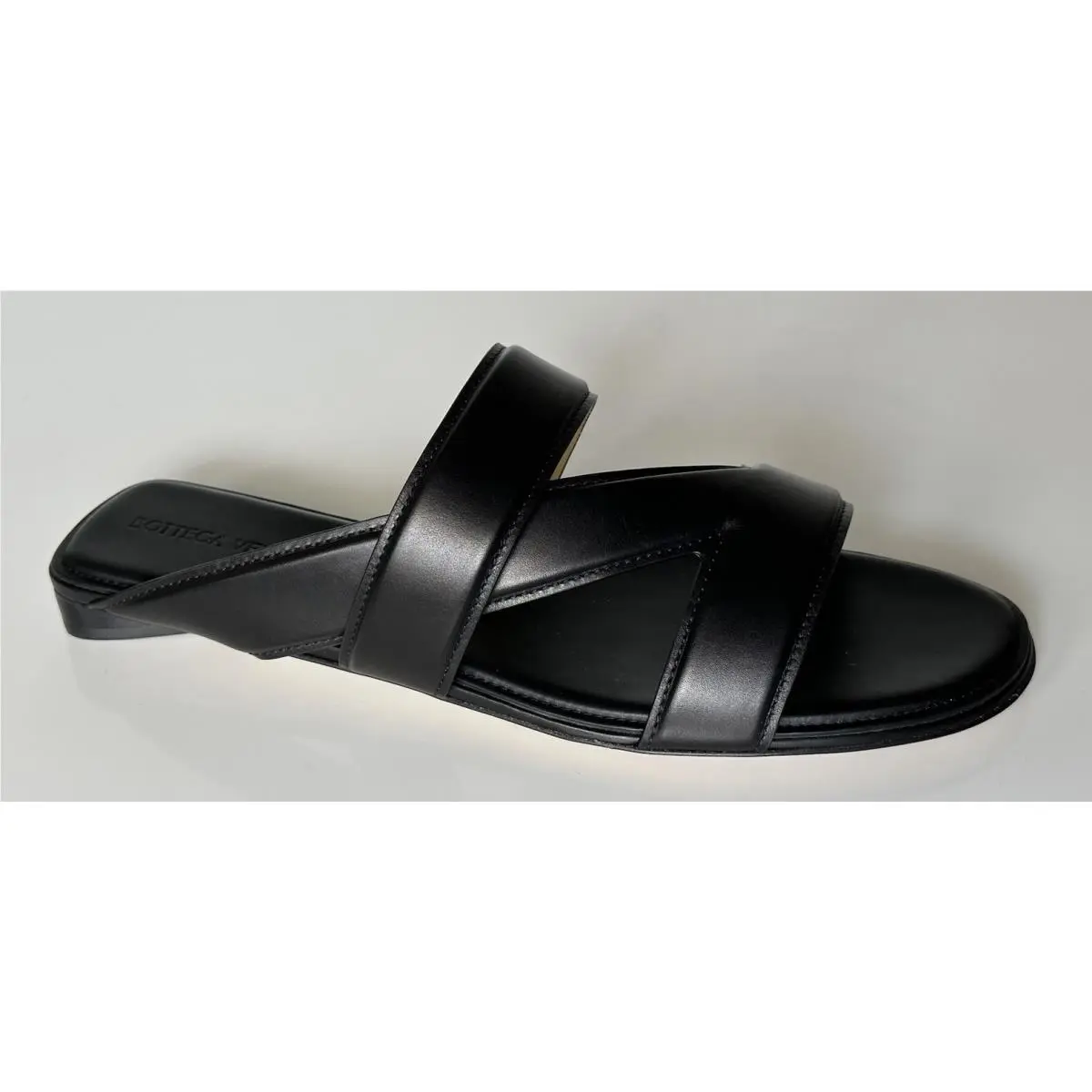 Bottega Veneta Calf Leather Mule Sandals Shoes Black 9.5 US 651374