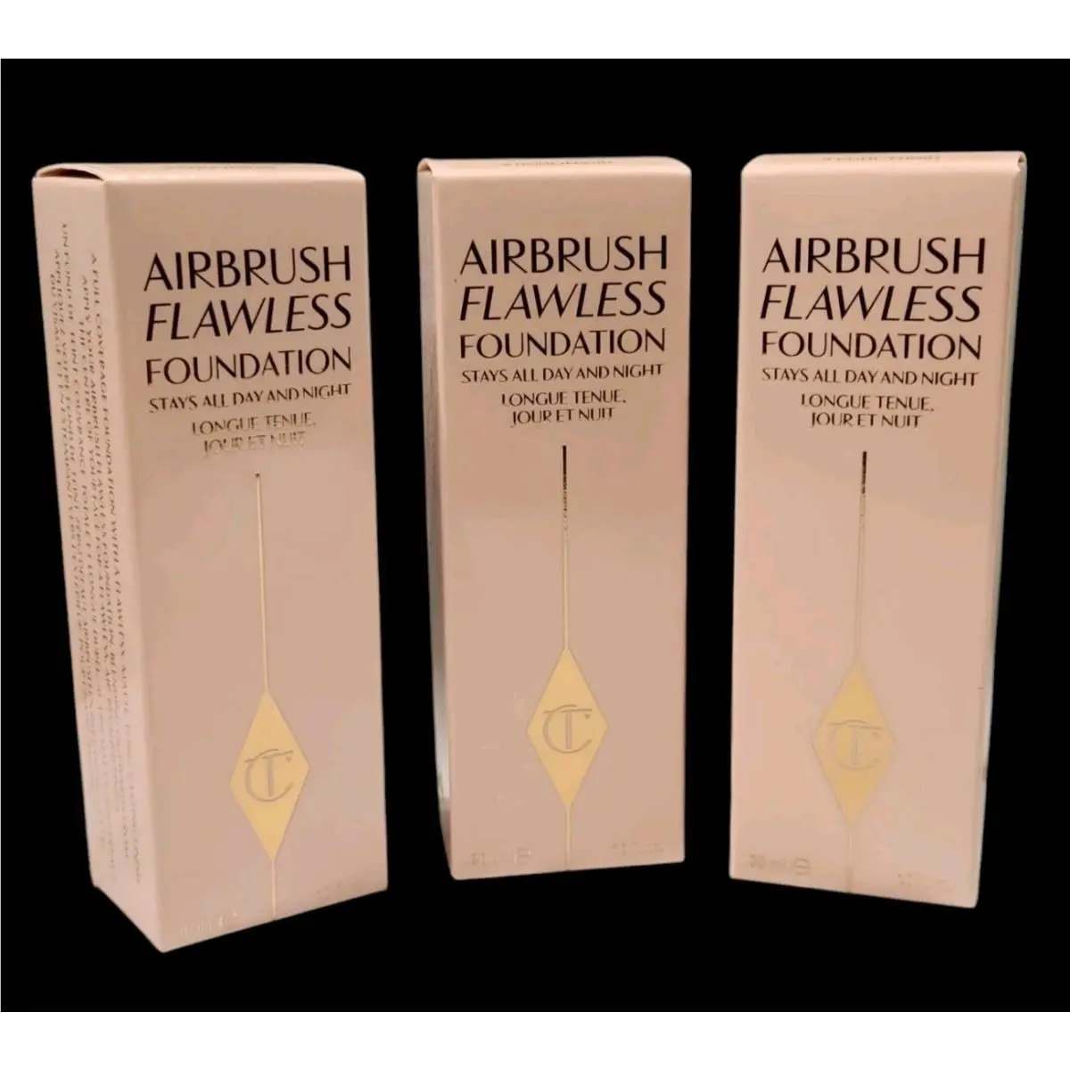 Lot of 3  Airbrush Flawless Foundation 3 Cool 30ml/1oz Each by Charlotte Tilbury
