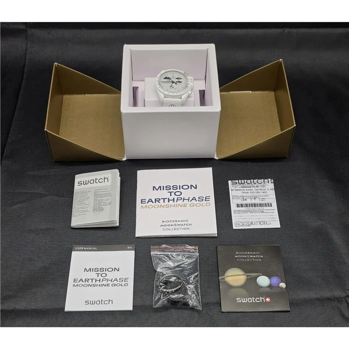 Omega  Mission TO Earthphase Moonshine Gold Collection Last One by Swatch