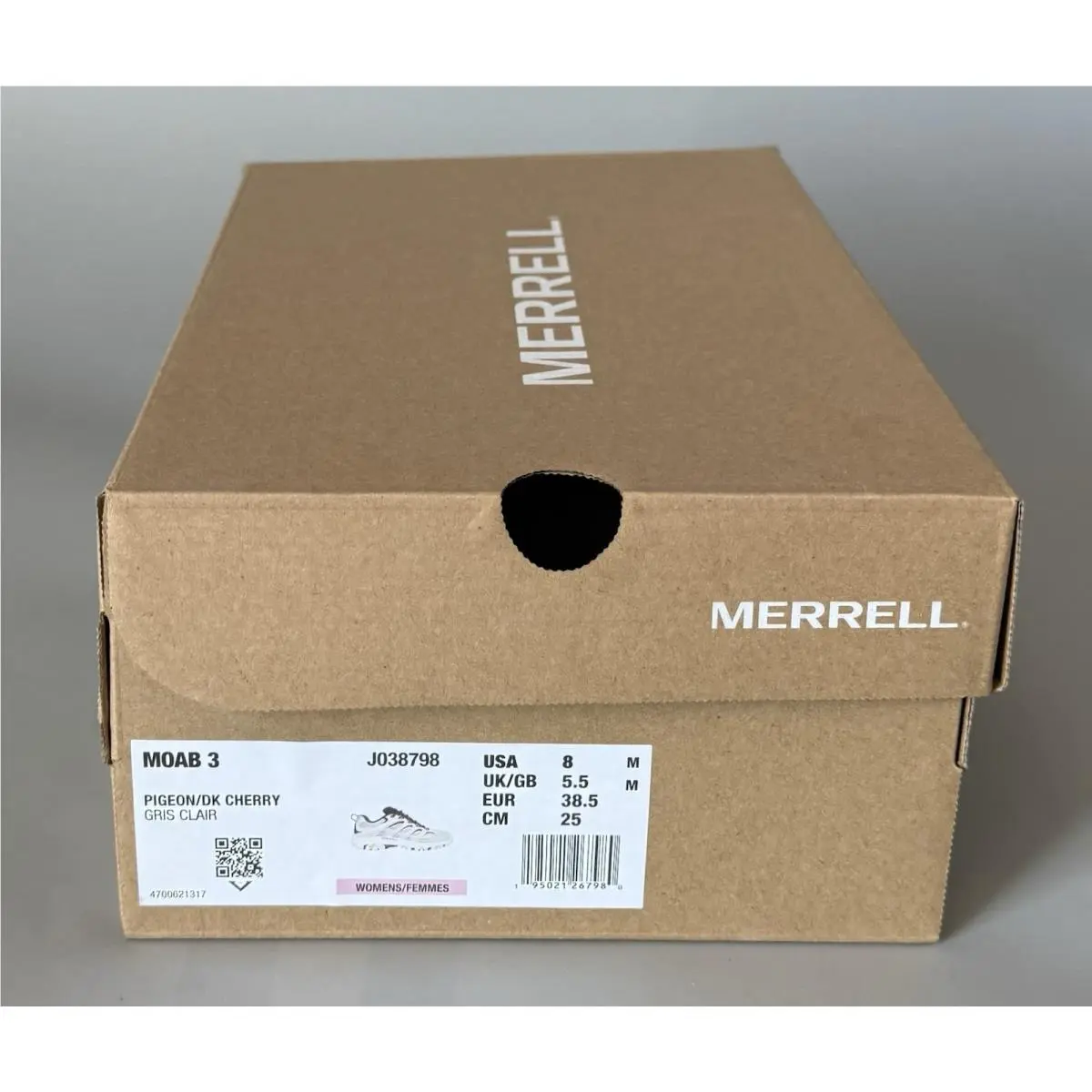 Merrell shoes - Merrell Moab 3 - Moab - J038798 - Light Grey Pigeon Dark Cherry (UPC: 0195021267980) 8