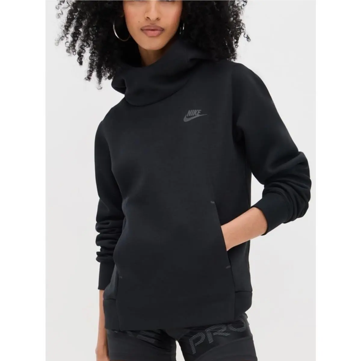 Nike Sportswear Tech Fleece Women`s Hoodie Black Athleisure Gorpcore Sz Large