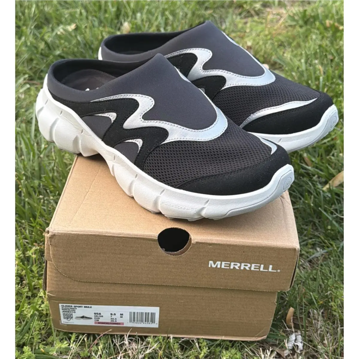 Womens Size 9.5 Clover Sport Black Slip On Mules Clogs Shoes by Merrell