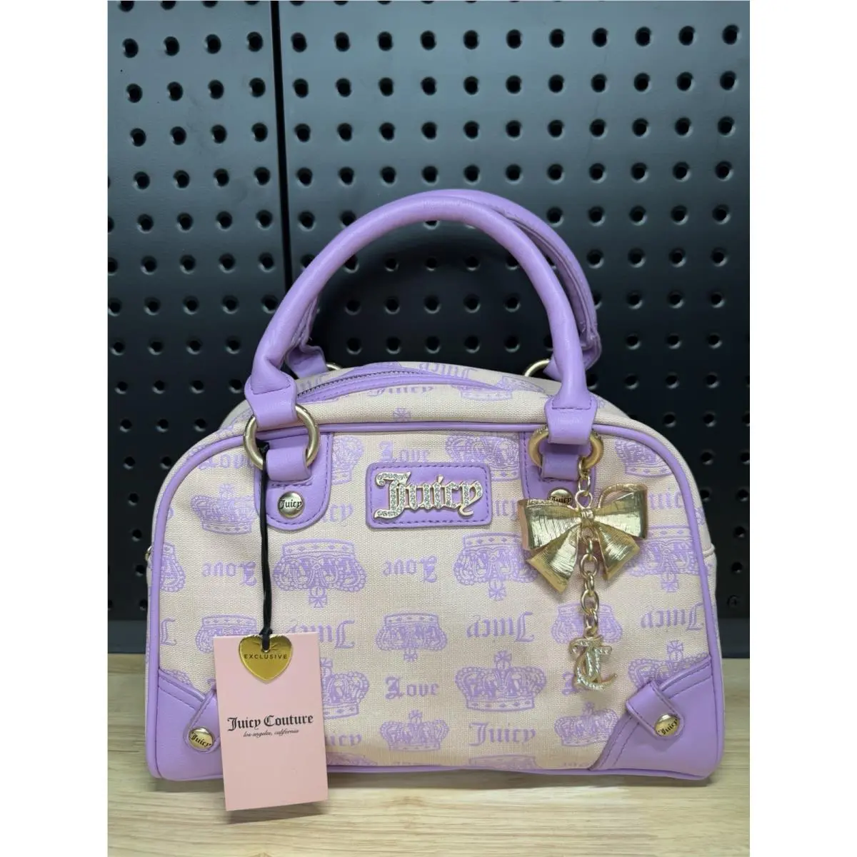 Vintage Couture Bowler Bag Pink Diamond Violet Crossbody by Juicy Couture
