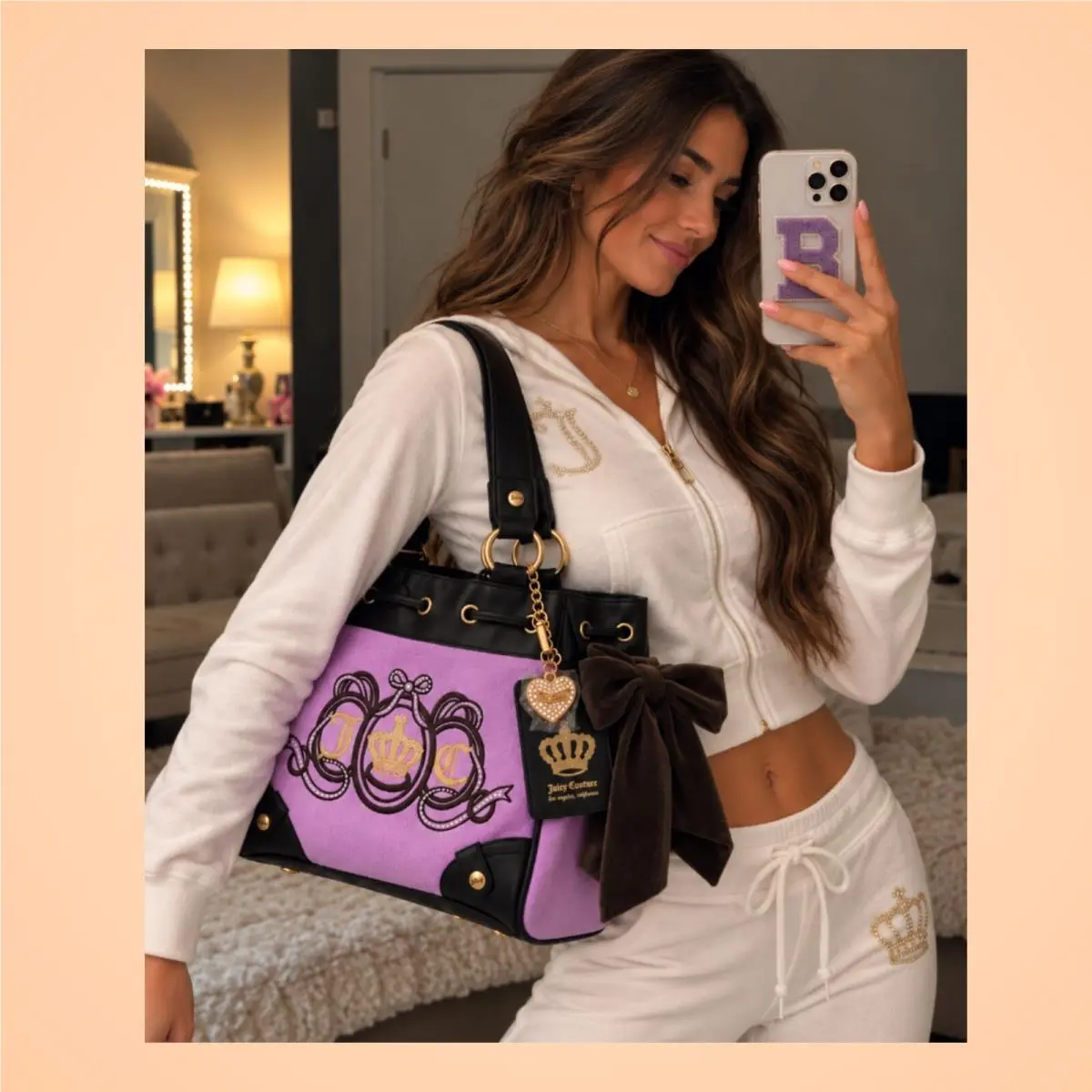 2025  Lovers Club Exclusive Violet Tulle Daydreamer Shoulder Bag by Juicy Couture