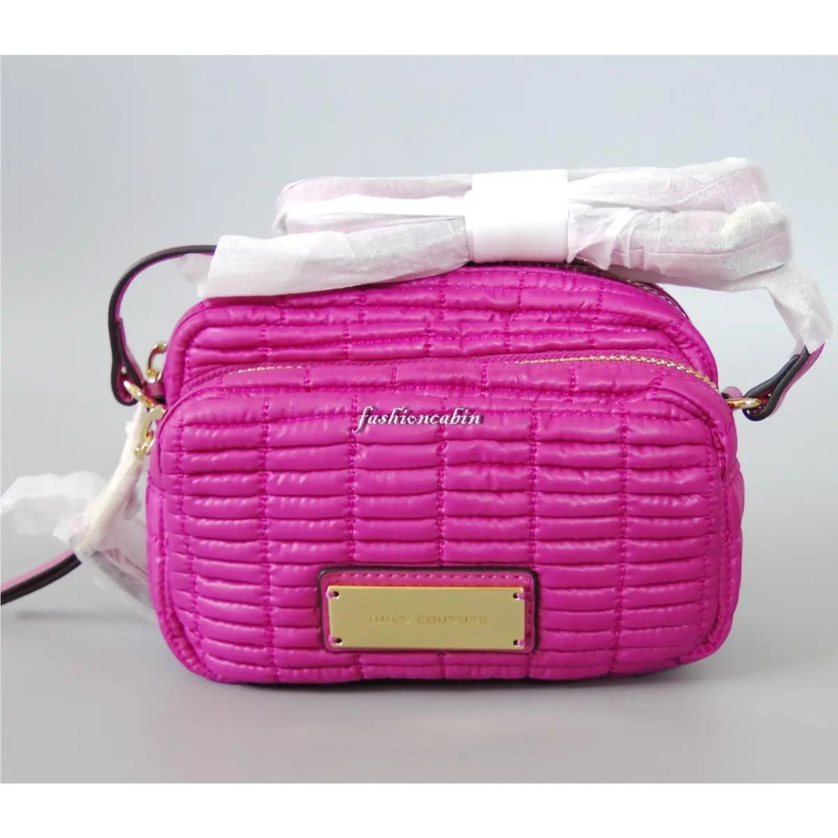 Pink Nylon Crossbody Bag Shoulder Quilted Sporty Two Zippered by Juicy Couture