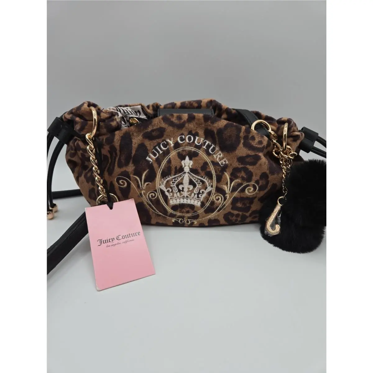 Small Crossbody Bag/leopard/ Magnifique Fuzzy Bag Charm by Juicy Couture