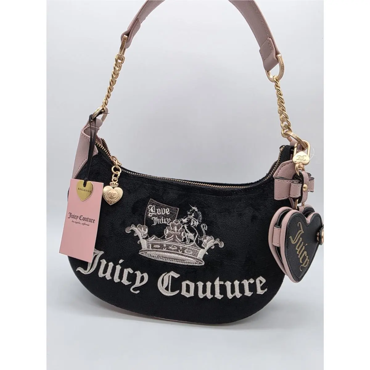 Crown Shoulder Bag Liquorice Heart Charm by Juicy Couture