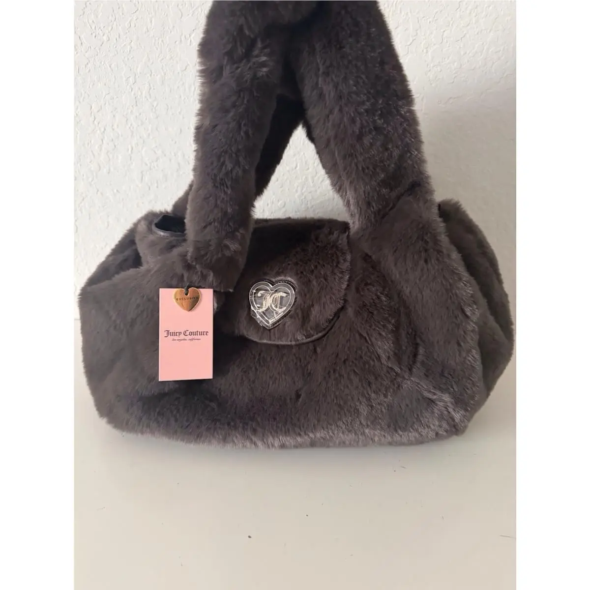 Fab Large Shoulder Bag Fur Chocolate Brown Viral by Juicy Couture