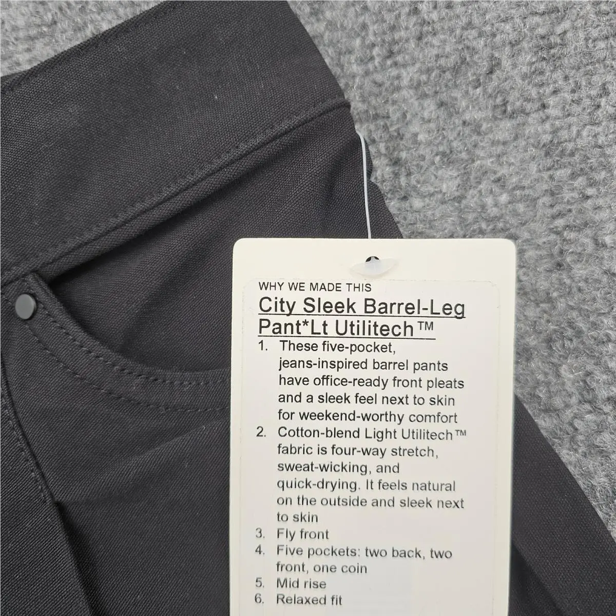 Lululemon clothing - City Sleek Barrel-Leg Pant - City Sleek Pant - Black 6