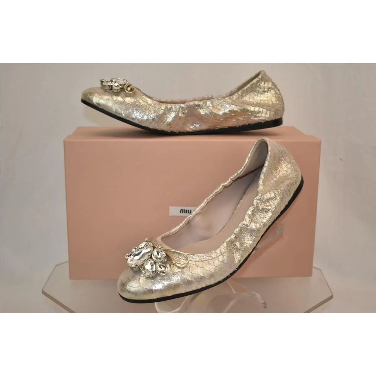 Miu Miu shoes - MIU MIU PRADA 5F149C - PRADA - Gold (UPC: 8056382641593) 2