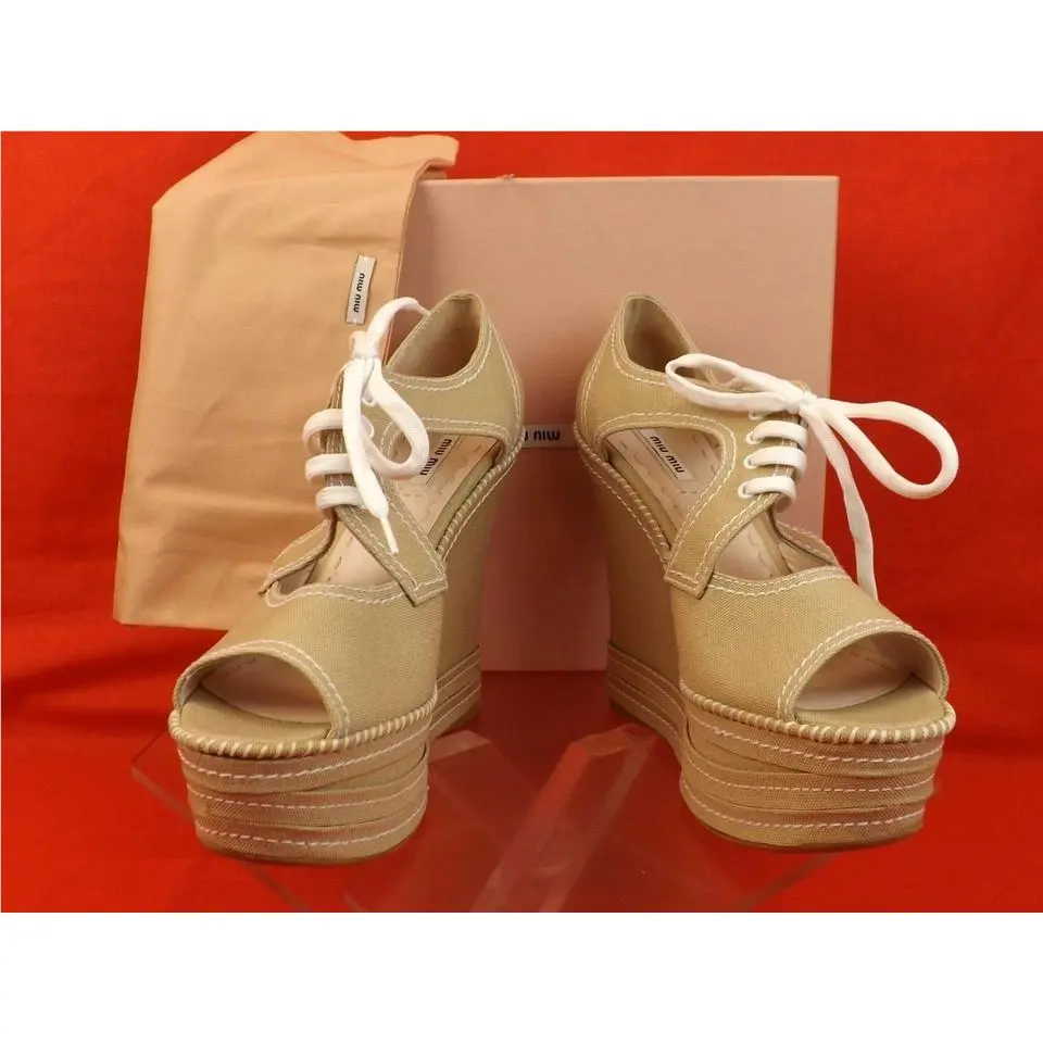 Miu Miu shoes - MIU MIU PRADA 5KZ006 - PRADA - Beige (UPC: 8058094208415) 0