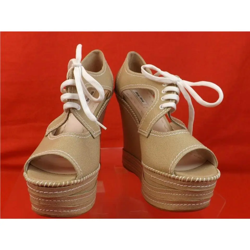 Miu Miu shoes - MIU MIU PRADA 5KZ006 - PRADA - Beige (UPC: 8058094208415) 1