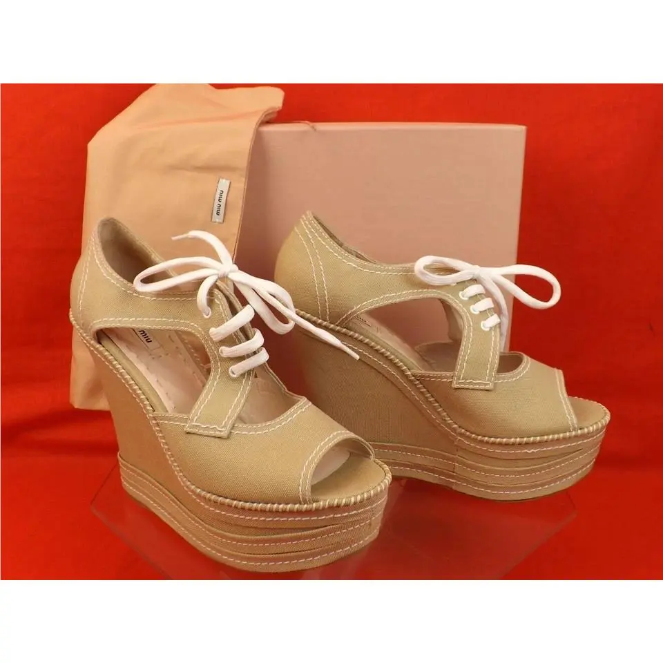 Miu Miu shoes - MIU MIU PRADA 5KZ006 - PRADA - Beige (UPC: 8058094208415) 4