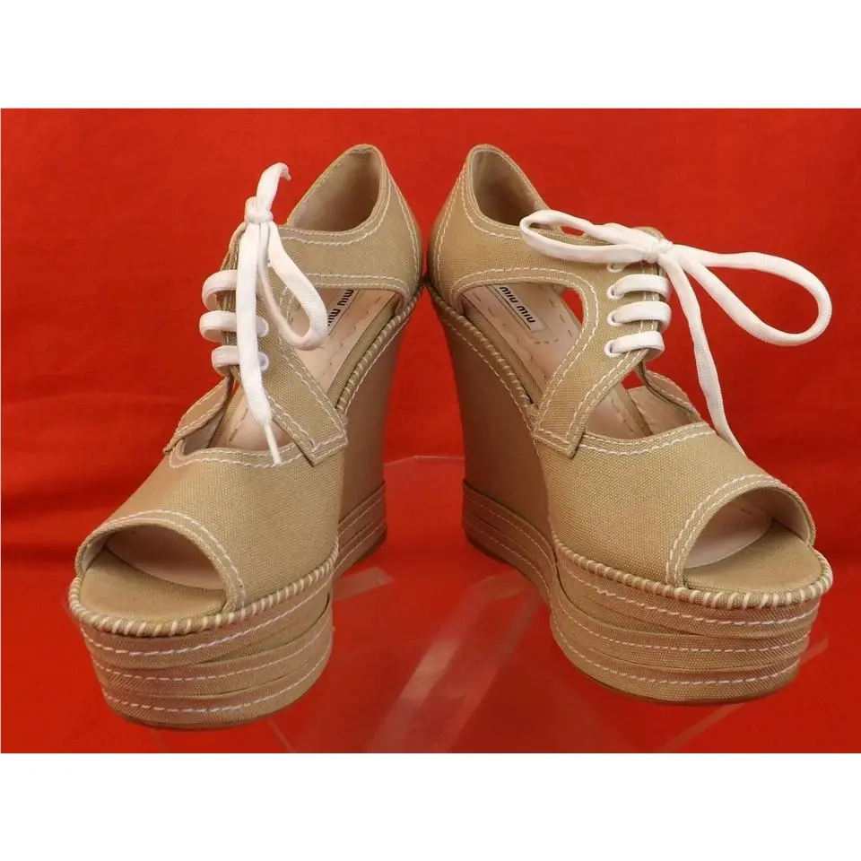 Miu Miu shoes - MIU MIU PRADA 5KZ006 - PRADA - Beige (UPC: 8058094208415) 6