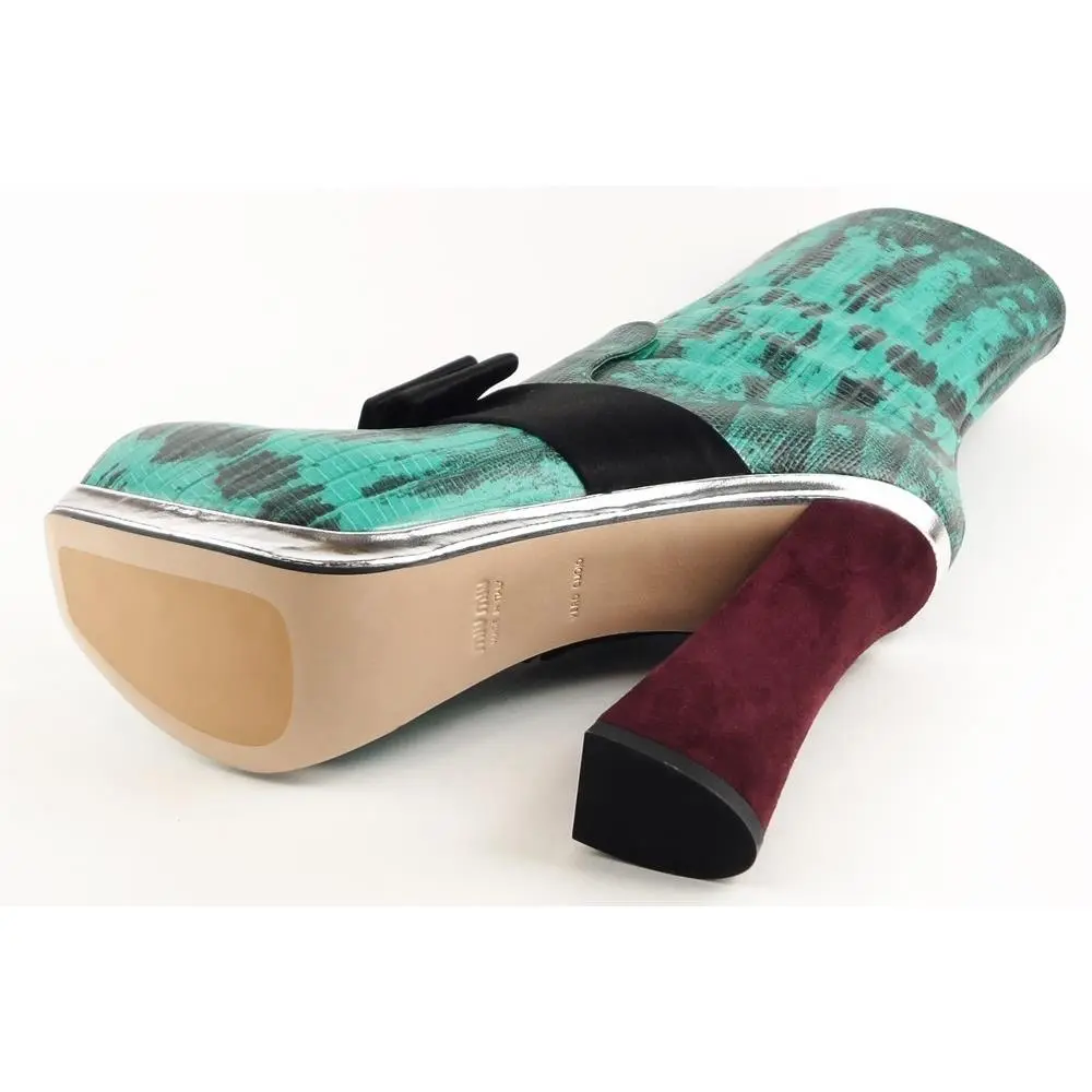 Miu Miu shoes - Turquoise/ Multi-Color, Main: Pavone (UPC: 8053673425436) 3