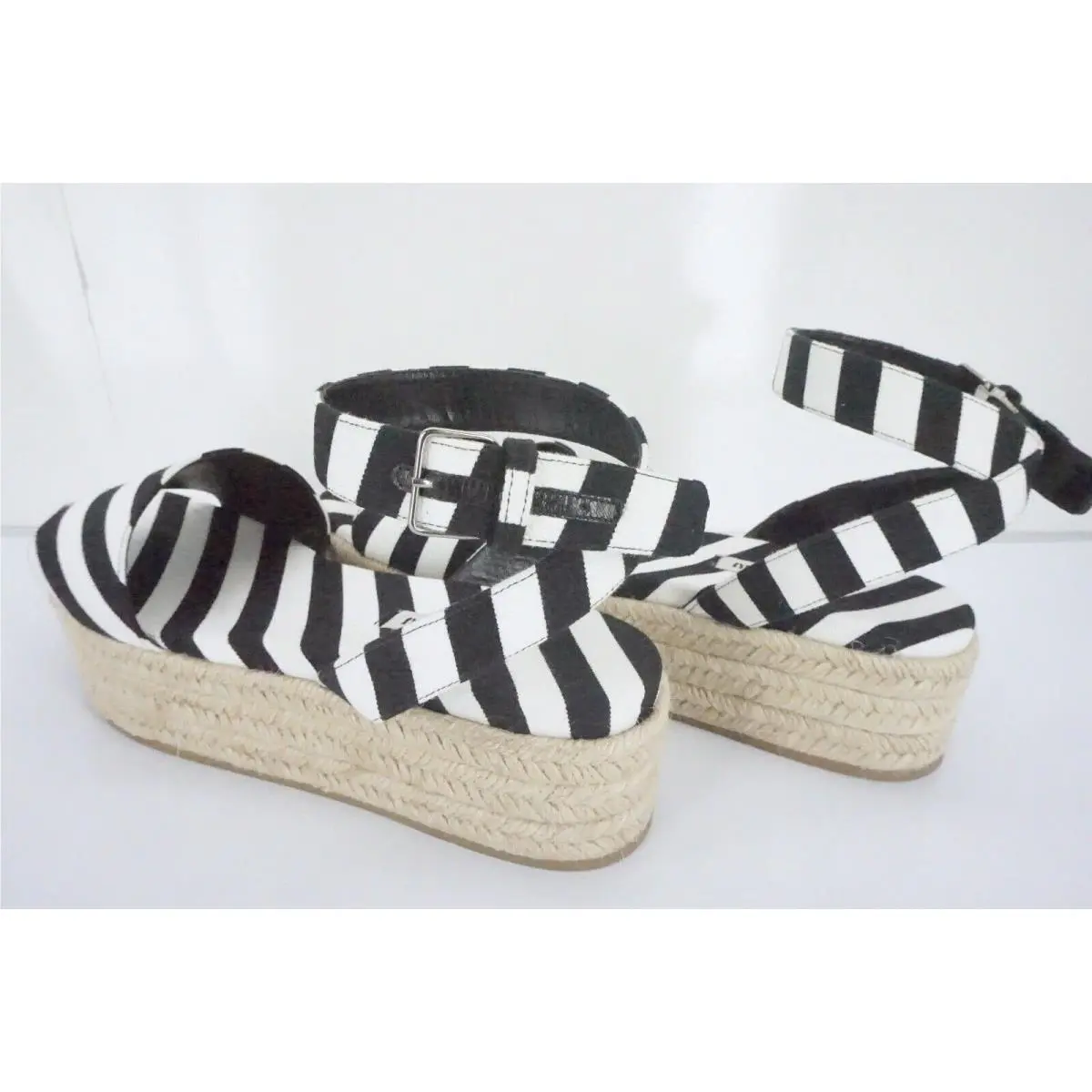 Miu Miu shoes - Striped Platform Espadrille - Striped Platform Espadrille - Black/White - Black/White (UPC: 8058257648676) 8