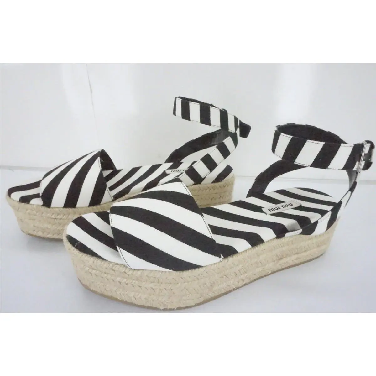 Miu Miu shoes - Striped Platform Espadrille - Striped Platform Espadrille - Black/White - Black/White (UPC: 8058257648676) 3