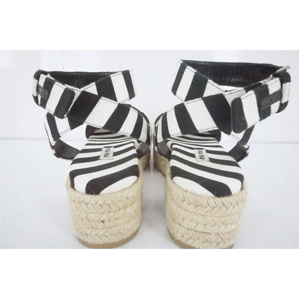 Miu Miu shoes - Striped Platform Espadrille - Striped Platform Espadrille - Black/White - Black/White (UPC: 8058257648676) 5