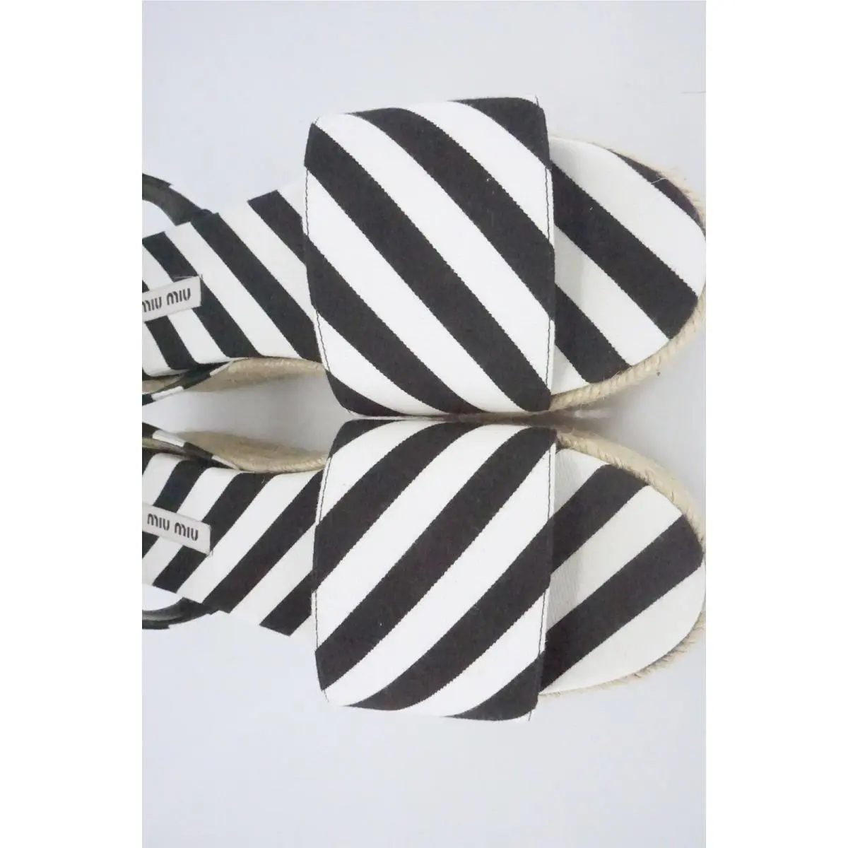 Miu Miu shoes - Striped Platform Espadrille - Striped Platform Espadrille - Black/White - Black/White (UPC: 8058257648676) 6