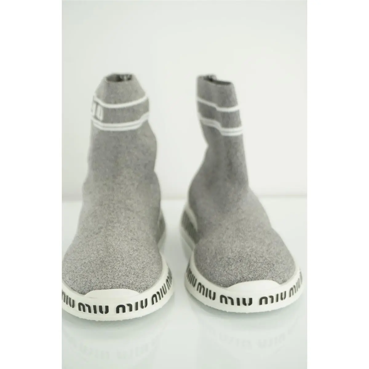 Miu Miu shoes - Logo Sock Sneaker - Logo Sock Sneaker - Silver (UPC: 8056382487702) 2
