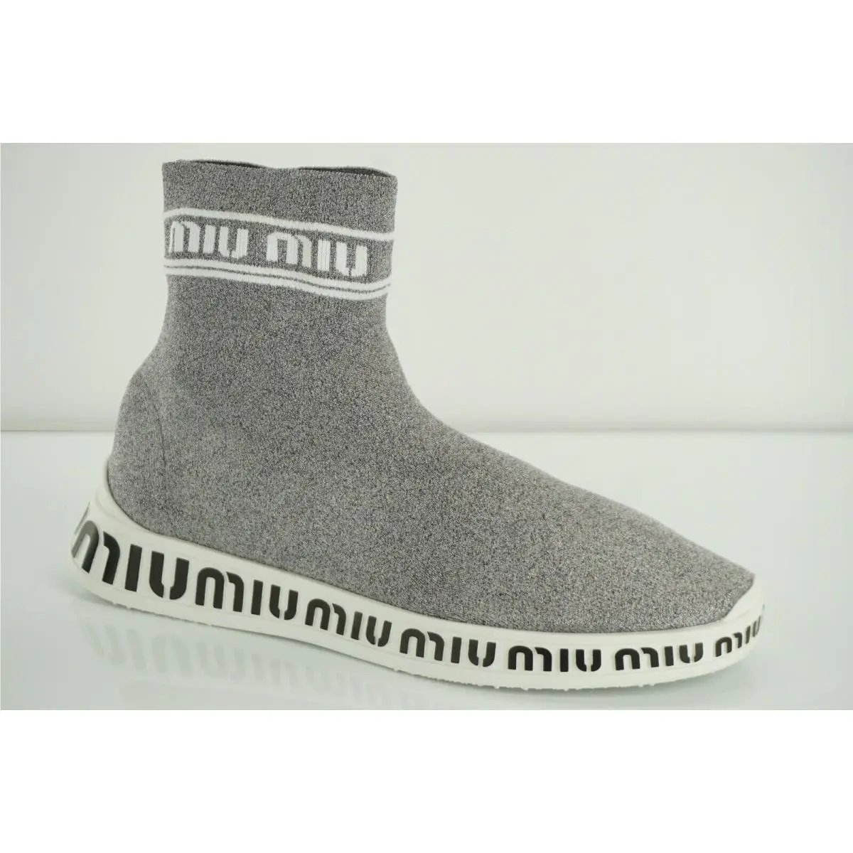 Miu Miu shoes - Logo Sock Sneaker - Logo Sock Sneaker - Silver (UPC: 8056382487702) 5