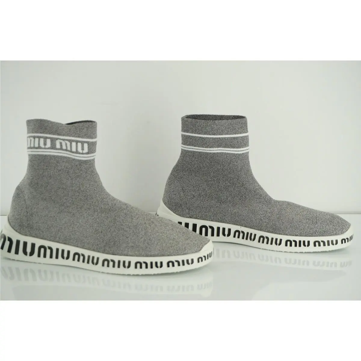 Miu Miu shoes - Logo Sock Sneaker - Logo Sock Sneaker - Silver (UPC: 8056382487702) 6