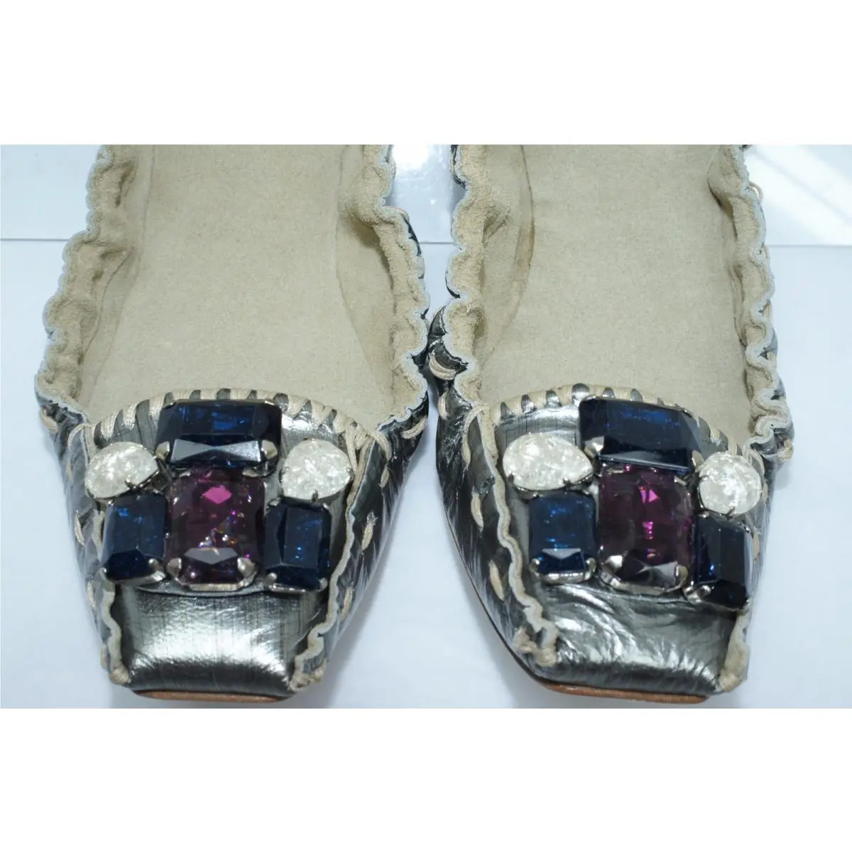 Miu Miu shoes - flats - flats - Silver, Main: Metal (UPC: 8033804542850) 1