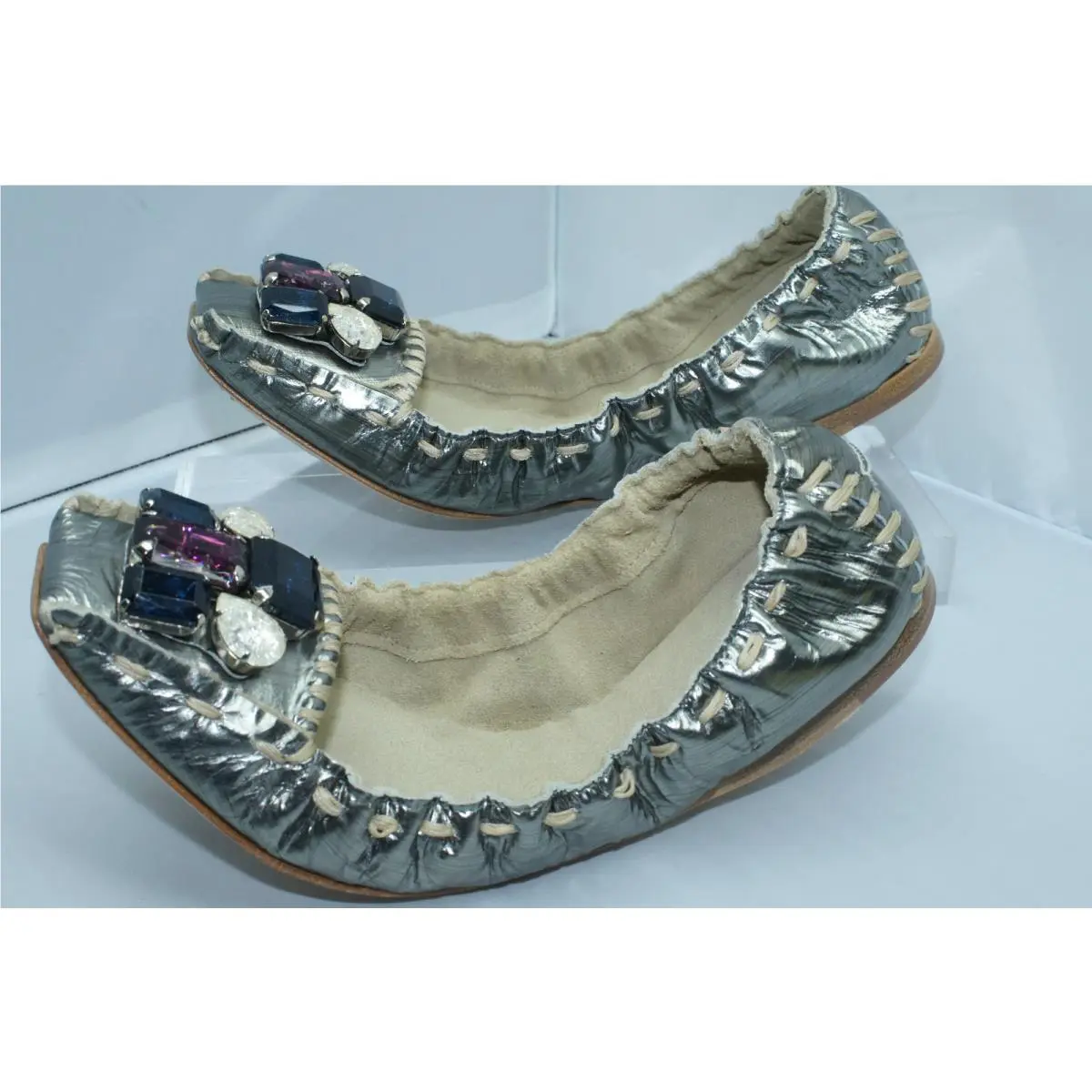 Miu Miu shoes - flats - flats - Silver, Main: Metal (UPC: 8033804542850) 3