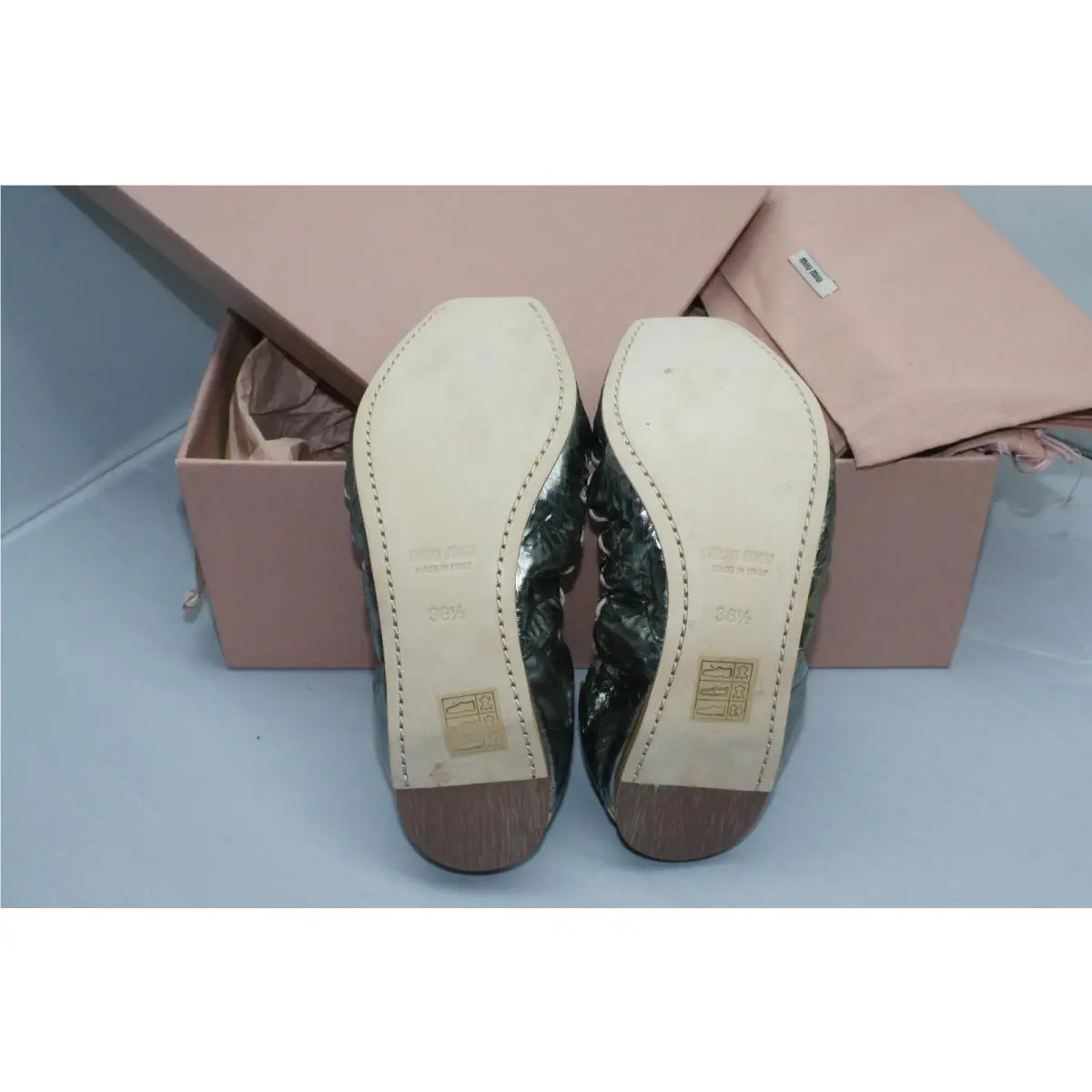 Miu Miu shoes - flats - flats - Silver, Main: Metal (UPC: 8033804542850) 5