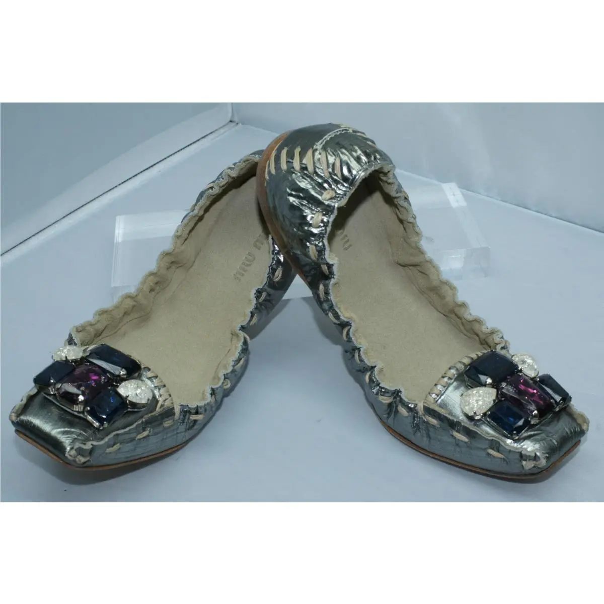 Miu Miu shoes - flats - flats - Silver, Main: Metal (UPC: 8033804542850) 6