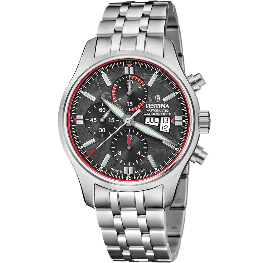 Aviator North Chrono Automatic 43mm Gray Dial SS Men`s Watch F20158-2 by Festina