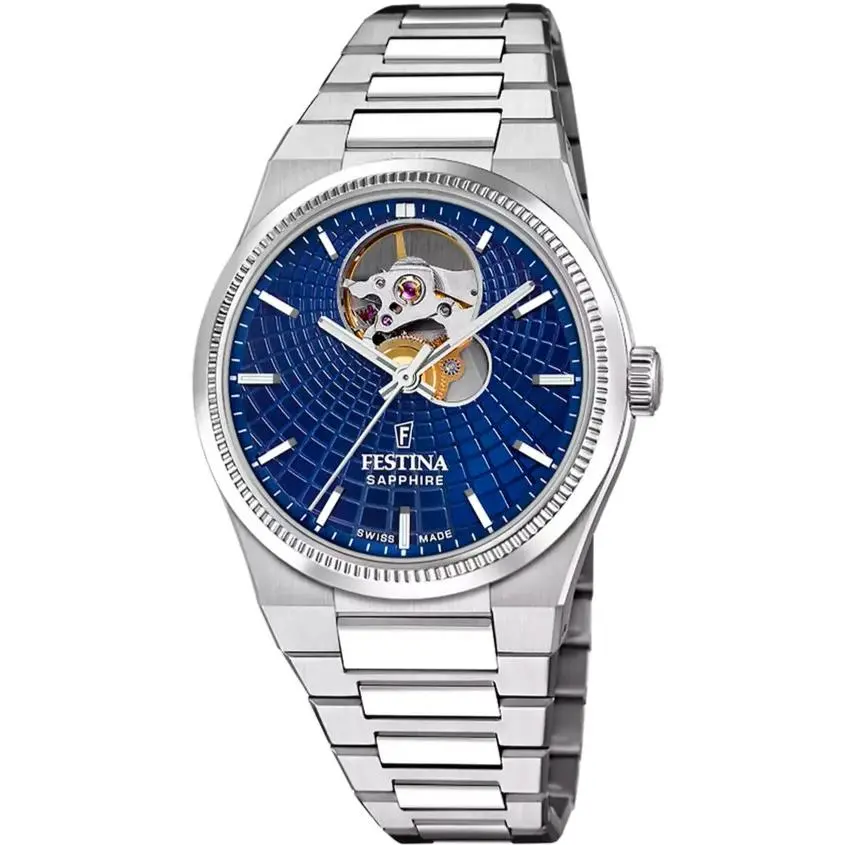 Rive Open Heart Automatic 35mm Blue Dial SS Women`s Watch F20054-5 by Festina
