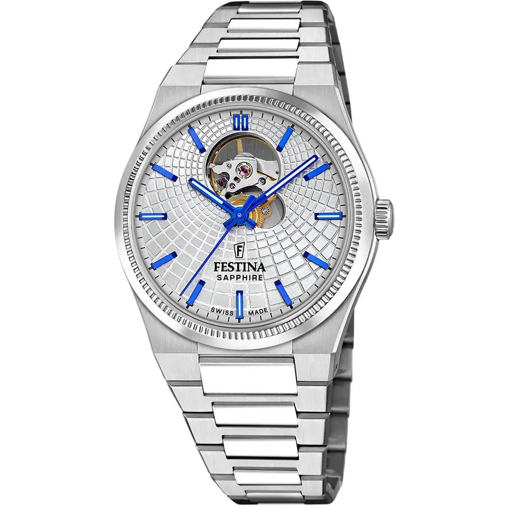 Rive Open Heart Automatic 40mm Silver Dial SS Women`s Watch F20053-1 by Festina