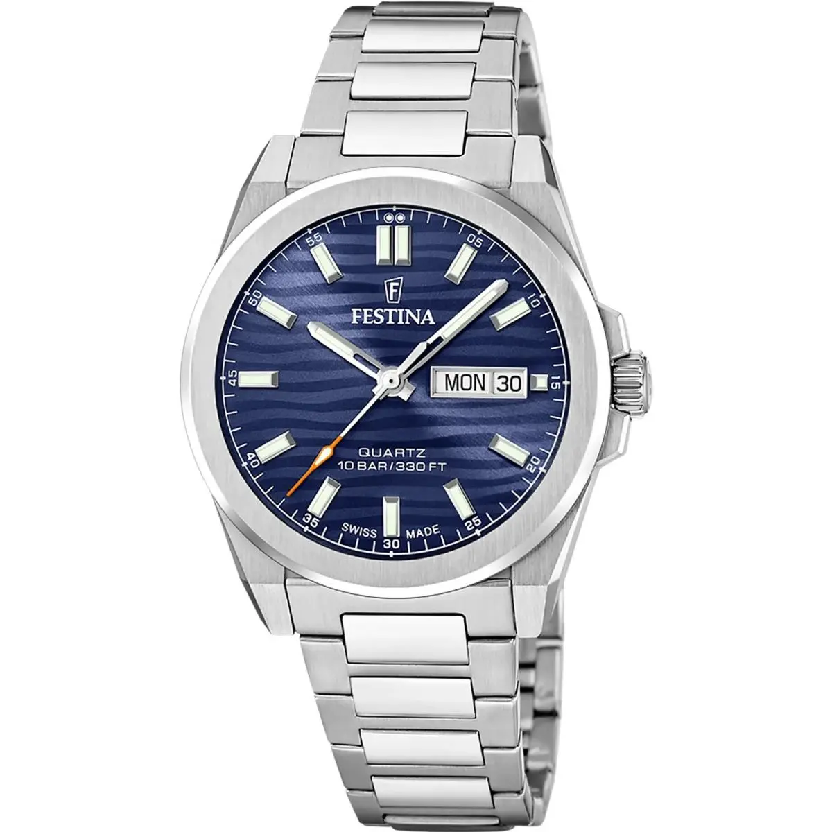 Swiss Made Blue Dial 39.8MM Stainless Steel Quartz Men`s Watch F20073-2 by Festina