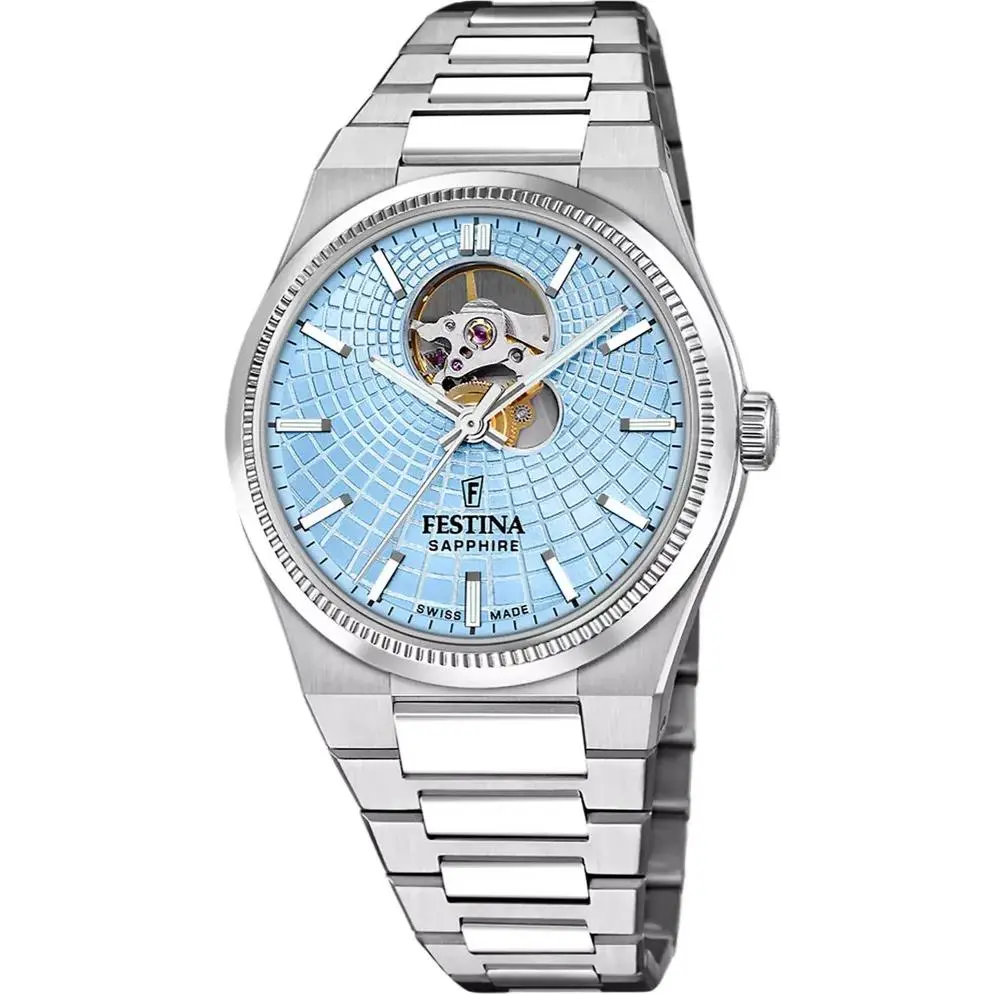 Rive Open Heart Automatic 40mm Blue Dial SS Women`s Watch F20053-5 by Festina