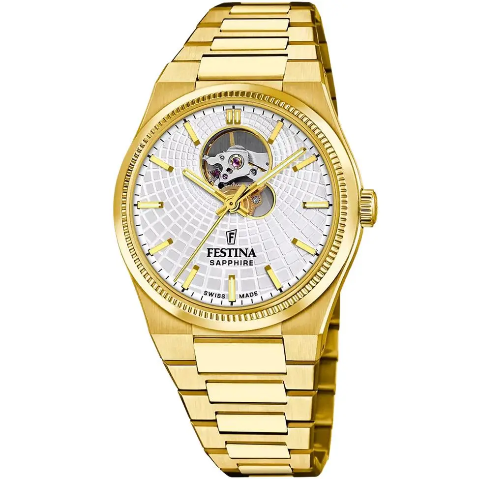 Rive Open Heart Automatic 40mm Silver Dial SS Men`s Watch F20062-1 by Festina