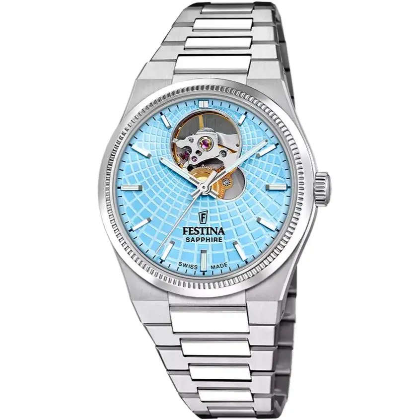 Rive Open Heart Automatic 35mm Blue Dial SS Women`s Watch F20054-4 by Festina