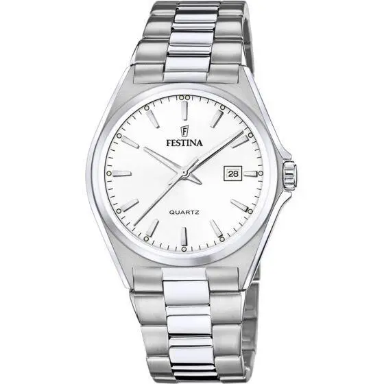 Classics Stainless Steel Quartz 40MM White Dial Men`s Watch F20552-2 by Festina