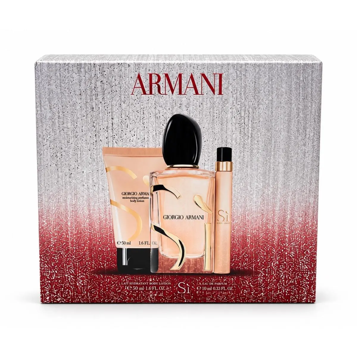 Giorgio Armani Si 3pc Gift Set with 3.3+0.33oz Edp + 1.6oz Body Lotion