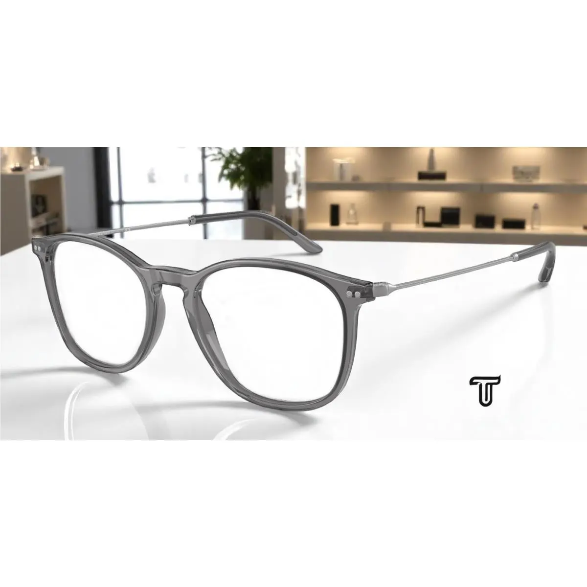 AR7160 5681 Opal Grey Demo Lens 53 mm Men`s Eyeglasses by Giorgio Armani