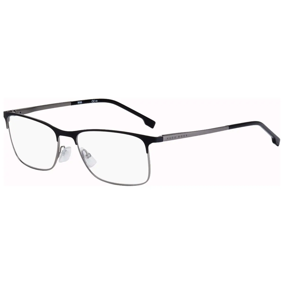 Men`s Matte Black/dark Ruthenium Rectangle Eyeglasses - BOSS1186-0RZZ by Hugo Boss