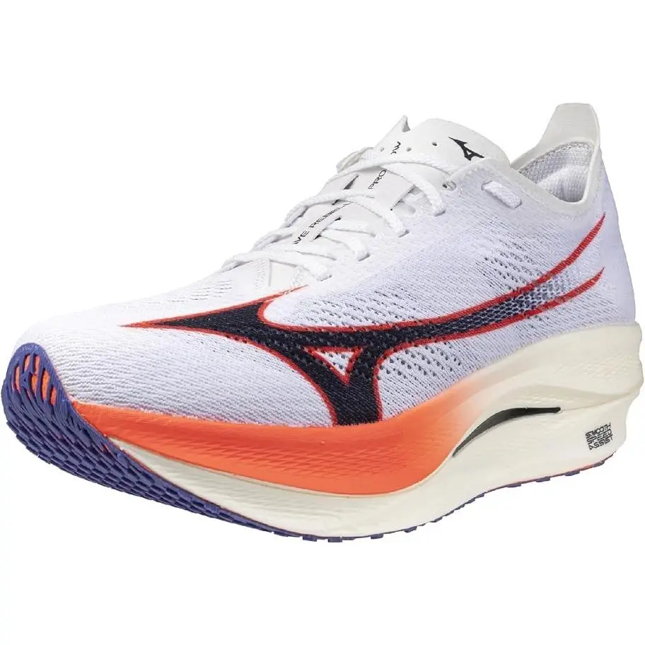 Mizuno shoes - Wave Rebellion Pro 3 Lo - 411526 - White / Baritone Blue (with Orange Accents) (UPC: 889961761560) 0