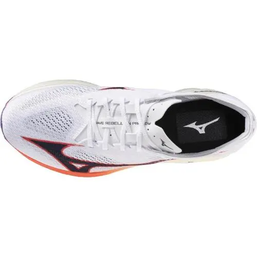 Mizuno shoes - Wave Rebellion Pro 3 Lo - 411526 - White / Baritone Blue (with Orange Accents) (UPC: 889961761560) 1