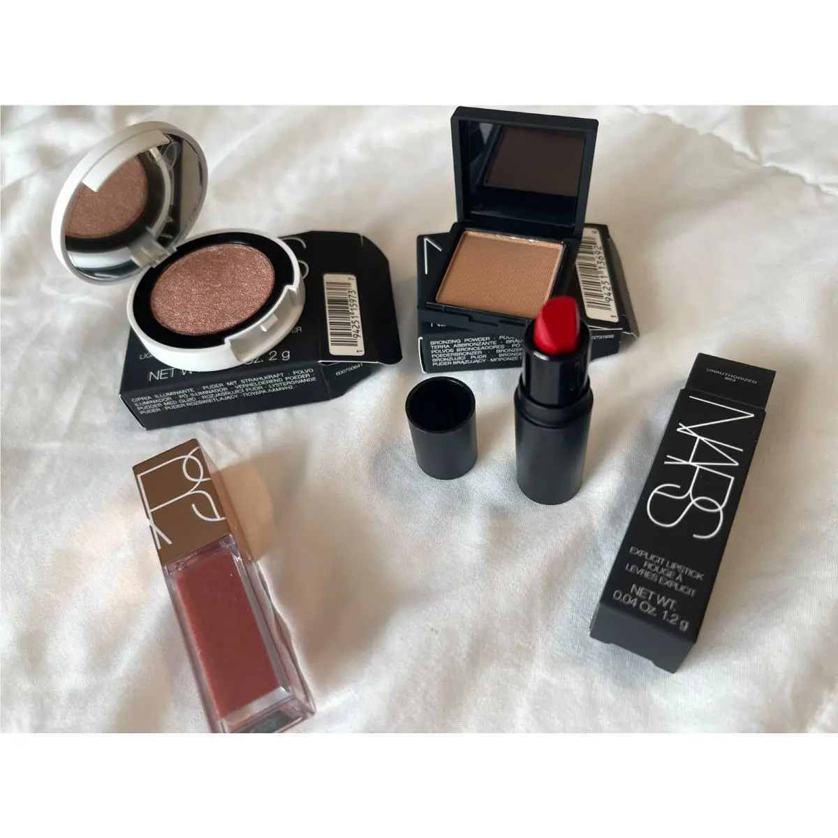 Nars Luminizing / Bronzing Powder Explicit Lipstick / Afterglow Lip Shine Set by NARS Cosmetics