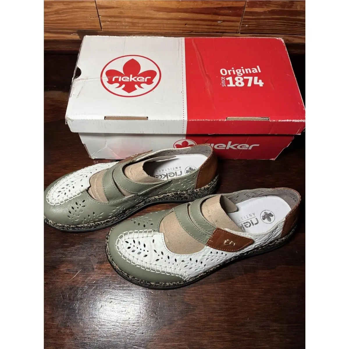 Rieker shoes - Mint / Weiss / Cayenne 0