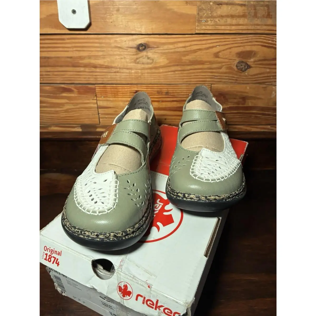 Rieker shoes - Mint / Weiss / Cayenne 1