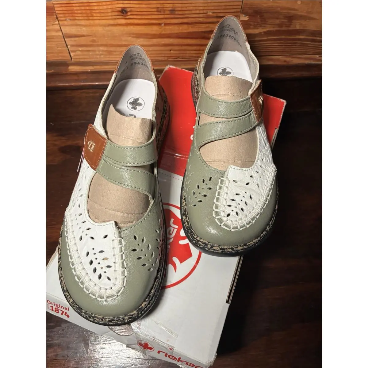 Rieker shoes - Mint / Weiss / Cayenne 2