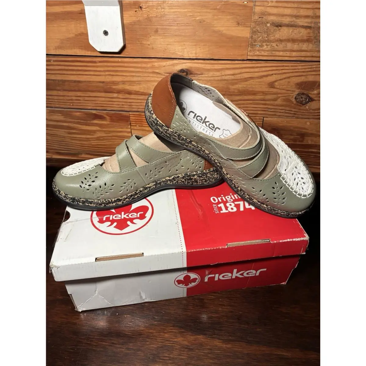 Rieker shoes - Mint / Weiss / Cayenne 3