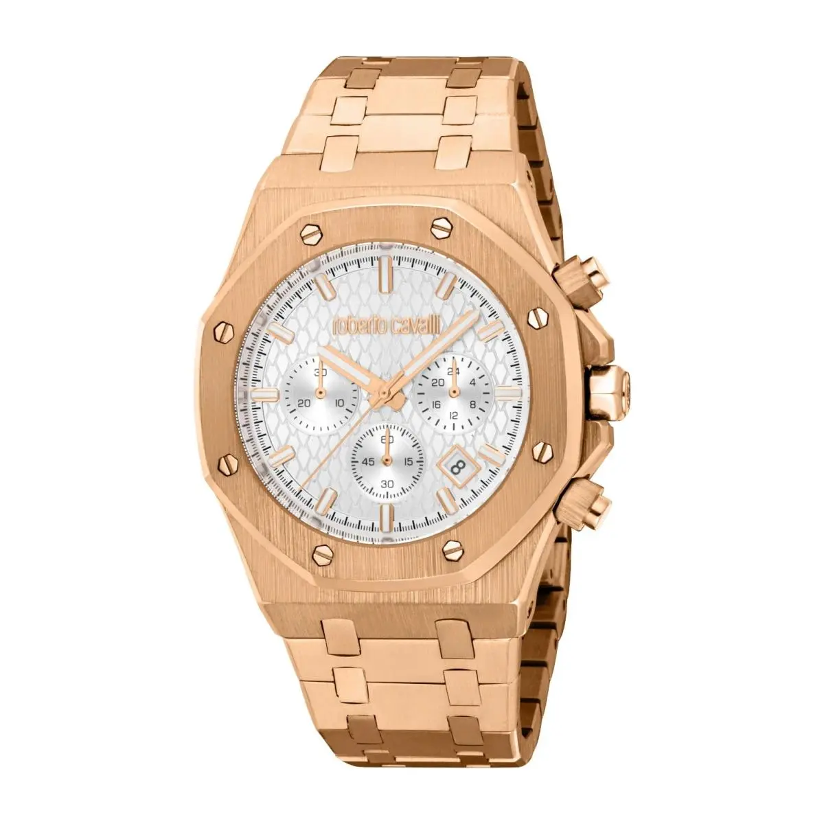 Men`s RC5G161M0065 White Dial Iprg Chronograph Quartz Watch by Roberto Cavalli
